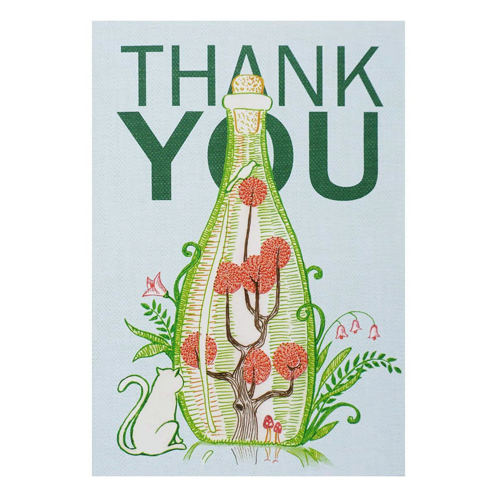 Поздравительная открытка с вышивкой Thank You, 12*17 см, (конверт в комплекте), Айрис  #1