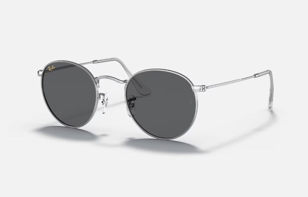 Солнцезащитные очки унисекс, круглые RAY-BAN с чехлом, линзы темно-серые, RB3447-9198B1/53-145  #1