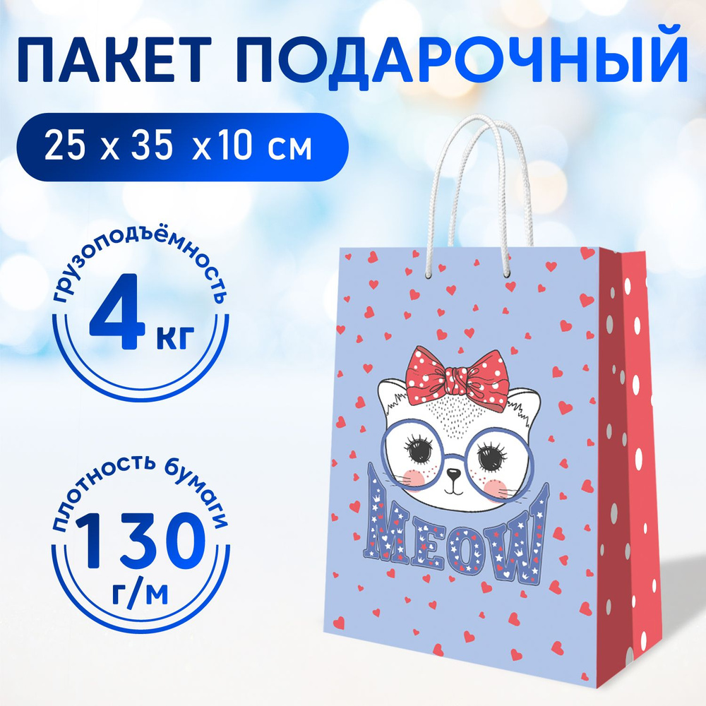 Пакет подарочный ND Play / Meow, 250*350*100 мм, бумажный, 300087 #1