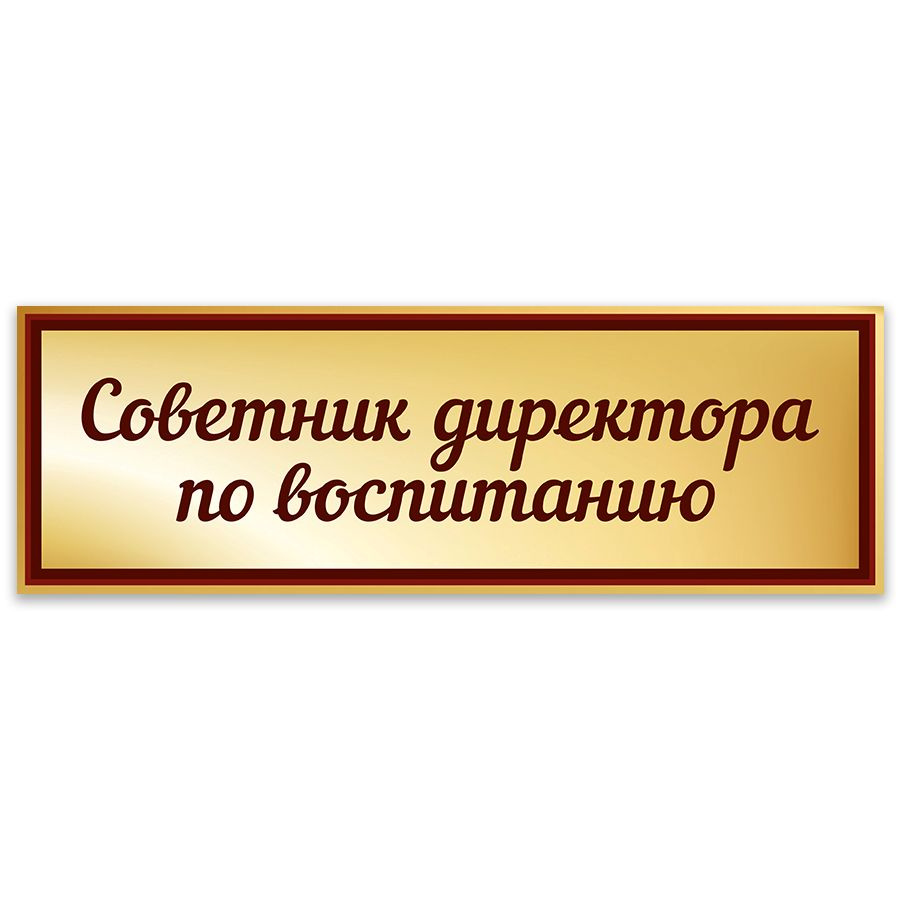 Табличка, Дом стендов, Советник директора по воспитанию, 30 см х 10 см, в школу, на дверь  #1