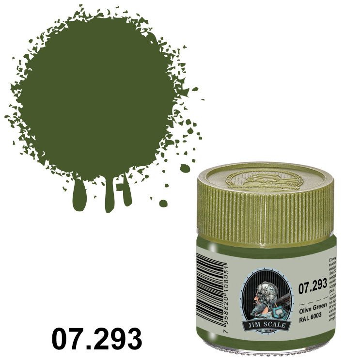 Jim Scale Краска лаковая на спиртовой основе, Olive Green (RAL 6003), 10 мл  #1