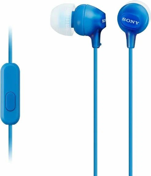 Наушники Sony MDR-EX15AP, mini jack 3.5 mm, синий #1