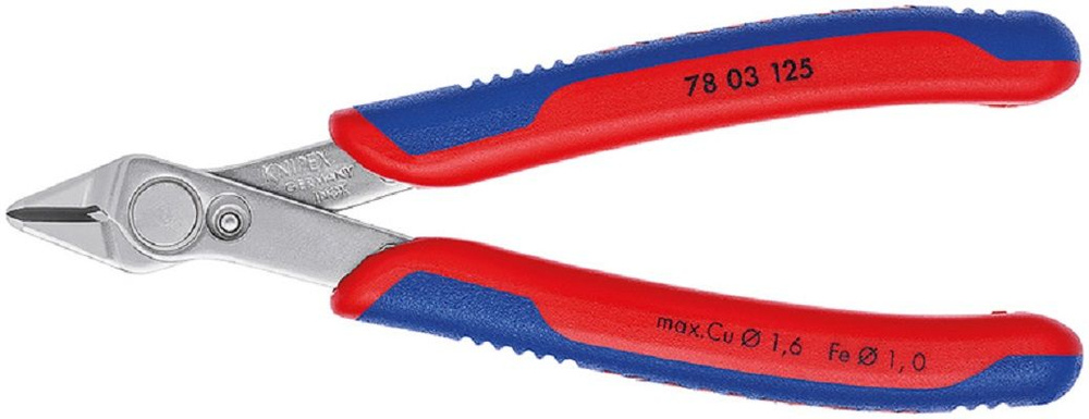 Бокорезы прецизионные, нерж., 125 мм, 2-комп ручки Electronic Super Knips KNIPEX KN-7803125  #1