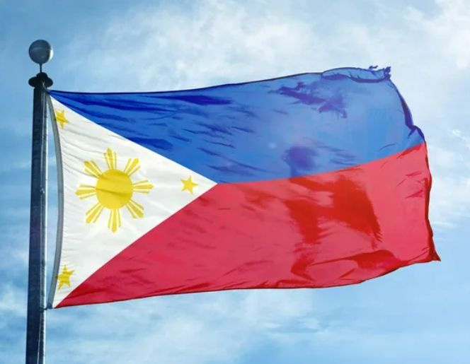 Двусторонний флаг Филиппин 40х60 см на лодку, катер или яхту с люверсами  #1