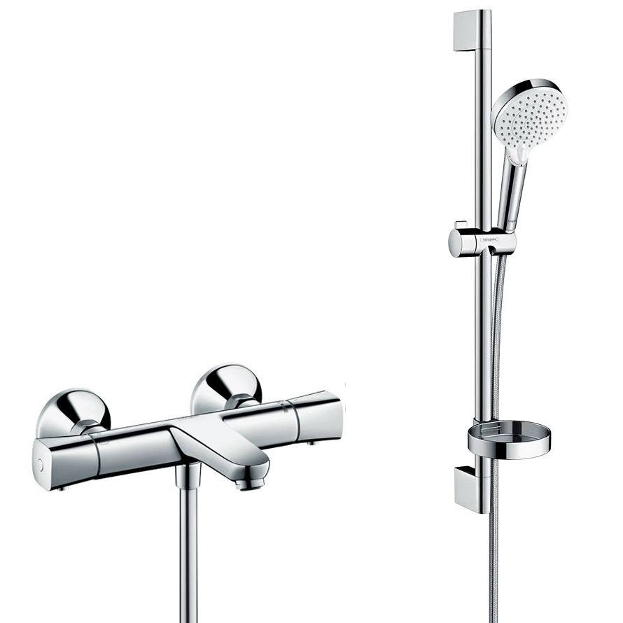 Термостат для ванны Hansgrohe Logis Ecostat Universal с душевым гарнитуром с мыльницей, хром  #1