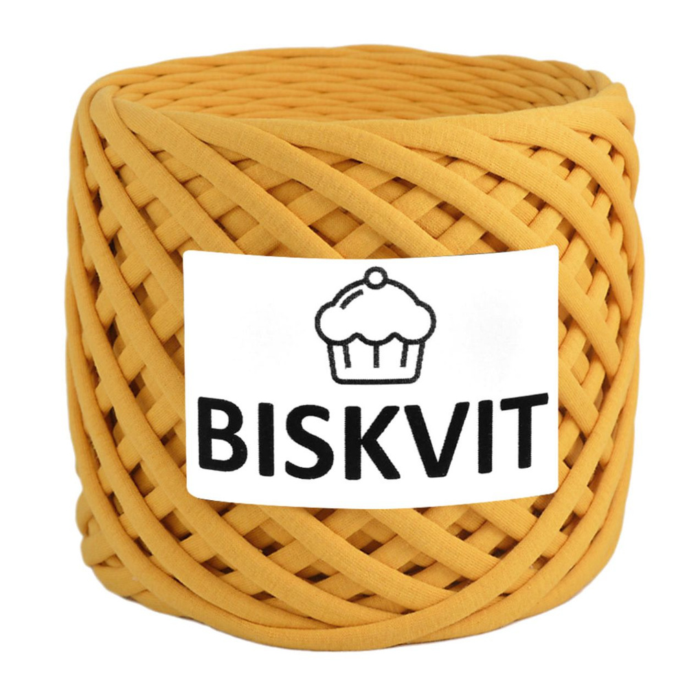 Трикотажная пряжа Biskvit (Бисквит) цвет Горчица, 330гр. 100м. (100% хлопок), 1 моток.  #1