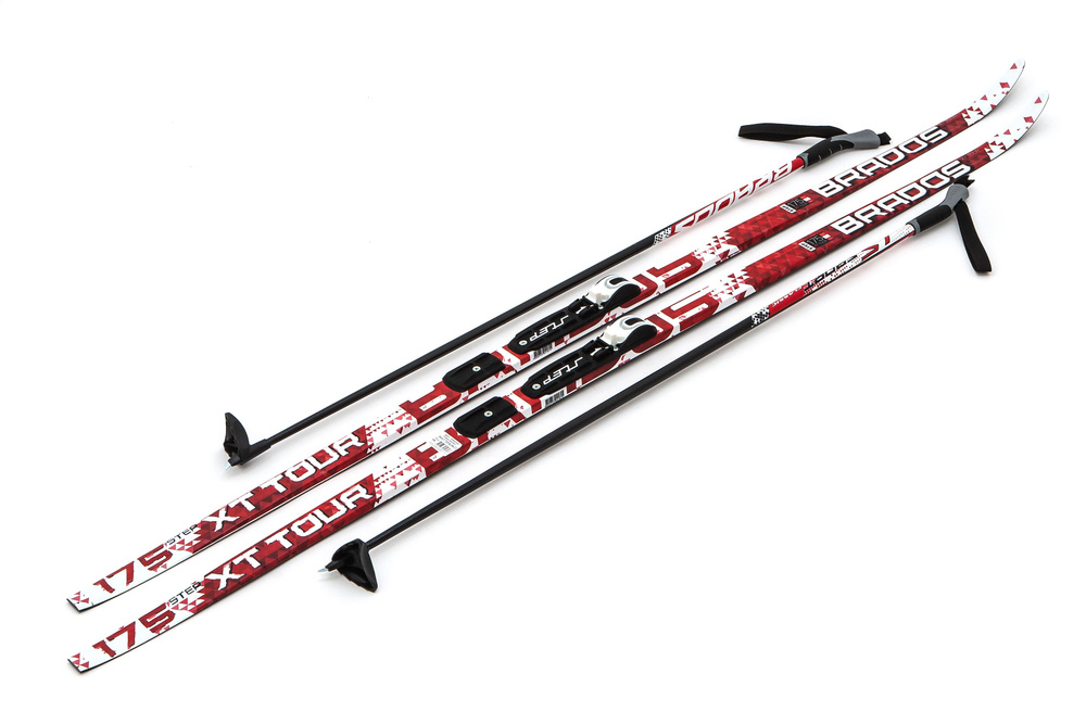 Лыжный комплект NNN с палками и креплением STC - 175см STEP XT TOUR Red / с насечками  #1