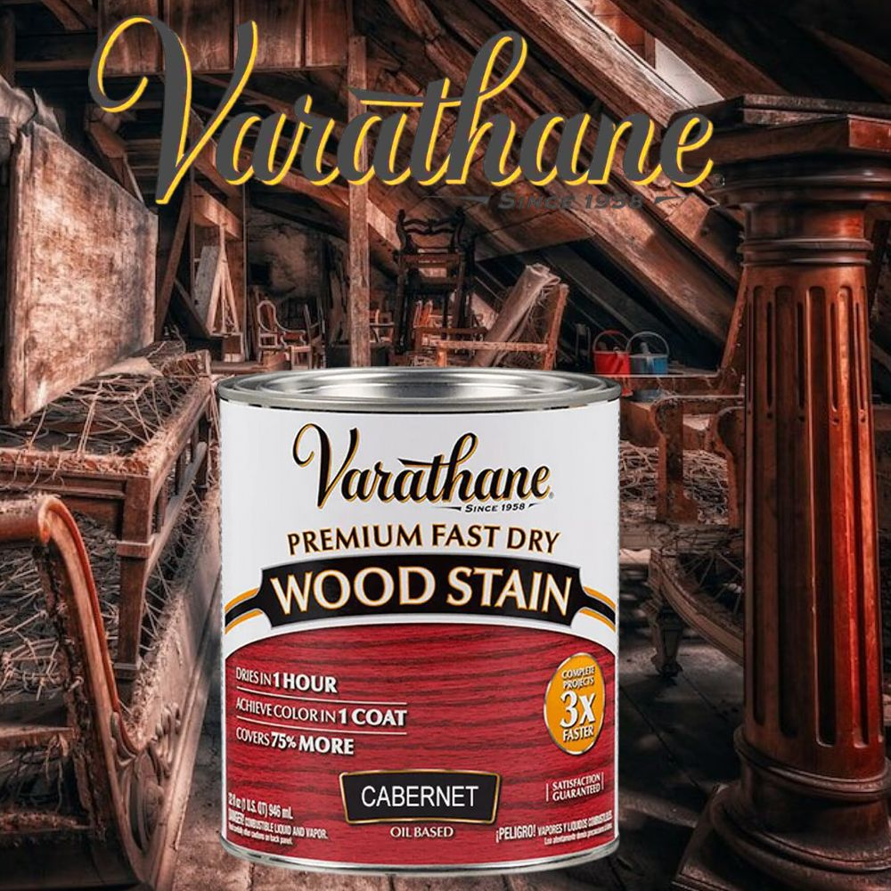 Тонирующее масло для дерева Varathane Fast Dry Wood Stain, каберне, 0,946 л.  #1