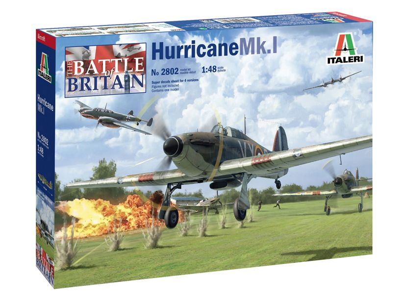 Сборная модель Английский истребитель Hurricane Mk.I, Italeri 1:48, 2802, Италия  #1