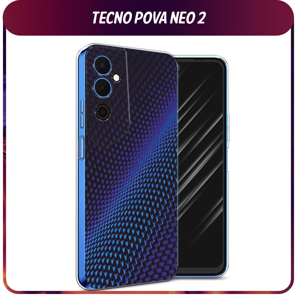 Силиконовый чехол на Tecno Pova Neo 2 / Текно Пова Нео 2 "Синий карбон"  #1