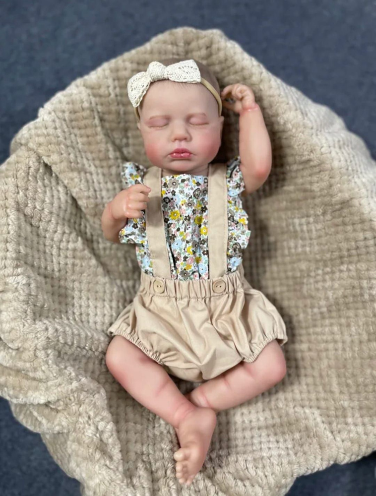 Кукла реборн силиконовая NPK Doll. Кукла младенец Reborn - девочка 50 см. в песочнике.  #1