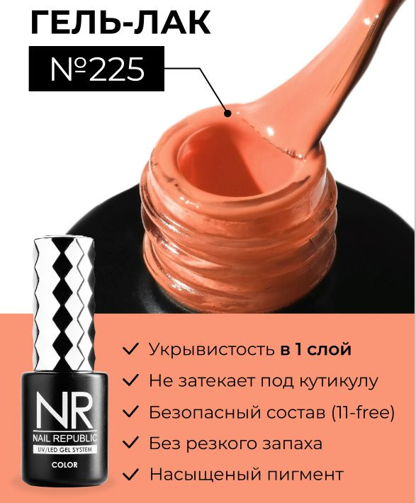 NR-225 Гель-лак, Тыквенный (10 мл) #1