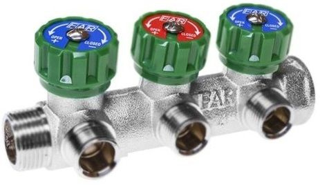 Коллектор _FAR_ 1"x3/4" на 3 выхода (ВР-НР) FK 3822 134 TП под евроконус  #1