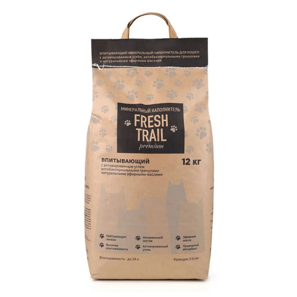 Наполнитель для кошачьего туалета Fresh Trail Premium кремниевый, впитывающий, 12 кг  #1