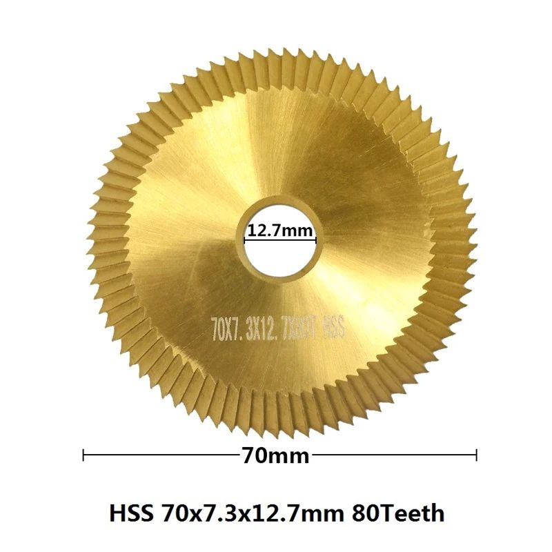 Фреза дисковая отрезная по металлу HSS, XCAN 70х12,7х7,3х80T двусторонняя, титановое покрытие  #1