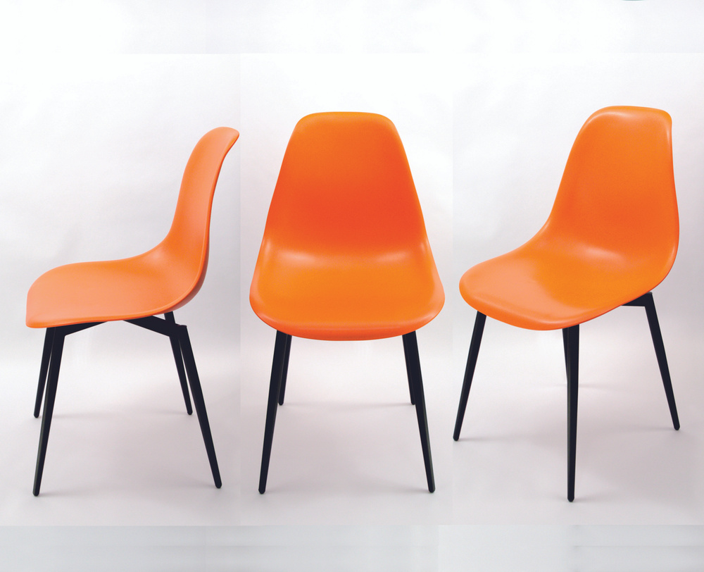 Комплект из 3 стульев ТУССЕ Лайт чёрный /оранжевый #1