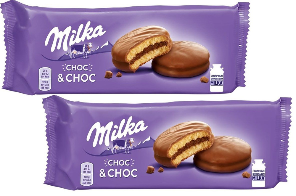 Milka/ Печенье бисквитное Choc & Choc 150 гр./2шт, Германия #1