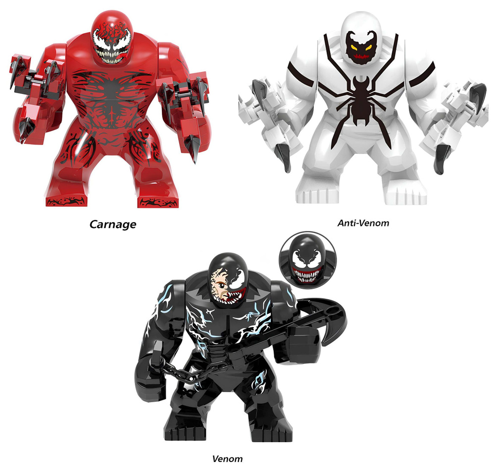 Набор фигурок Человек Паук Веном Карнаж / Spider Man Venom Carnage совместим с конструкторами лего 3шт #1