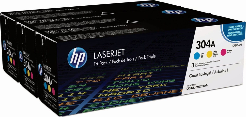 Набор картриджей HP CF372AM (CC531A+CC532A+CC533A) (304A) Tri-Pack для HP Color LaserJet CP2025/ CM2320 #1