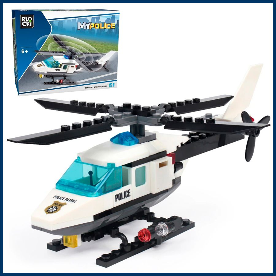 Конструктор LX Полицейский вертолет, 102 детали совместим с Lego  #1