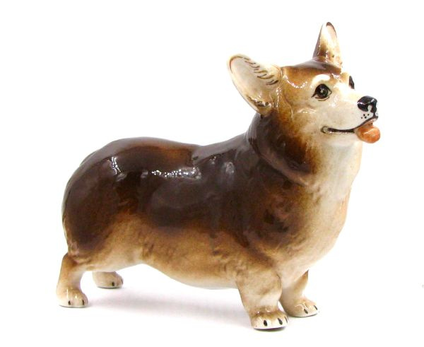 Фарфоровая статуэтка собаки Вельшкорги окрас темный #1