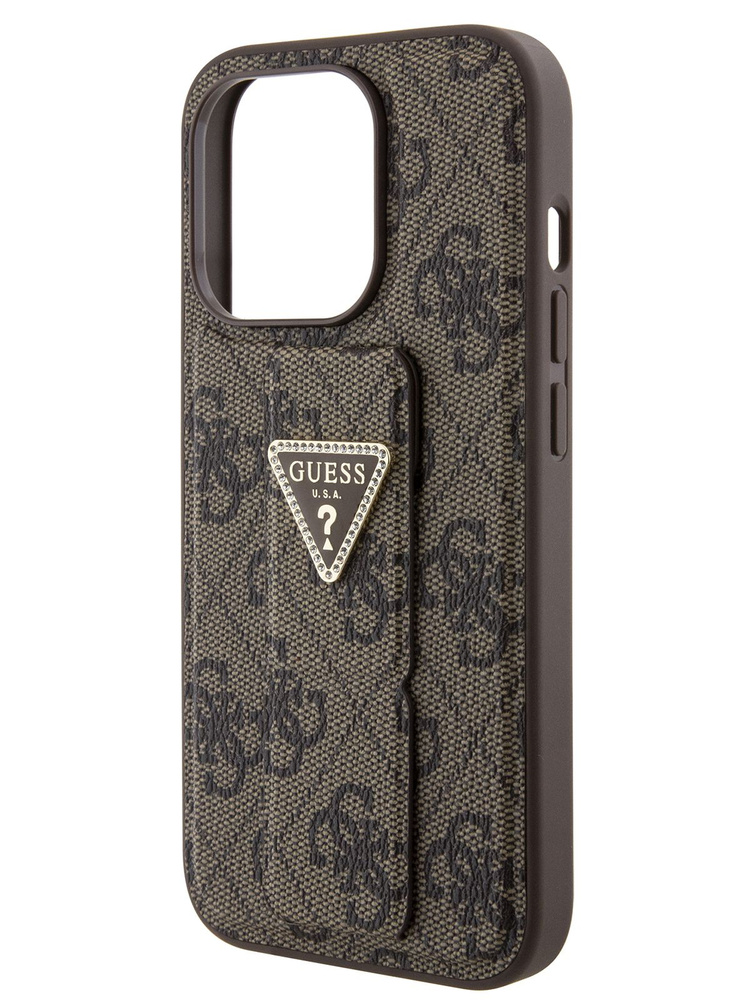 Чехол Guess GripStand PU на Apple iPhone 15 Pro Max / для Айфон 15 Про Макс из экокожи, с защитой камеры, #1