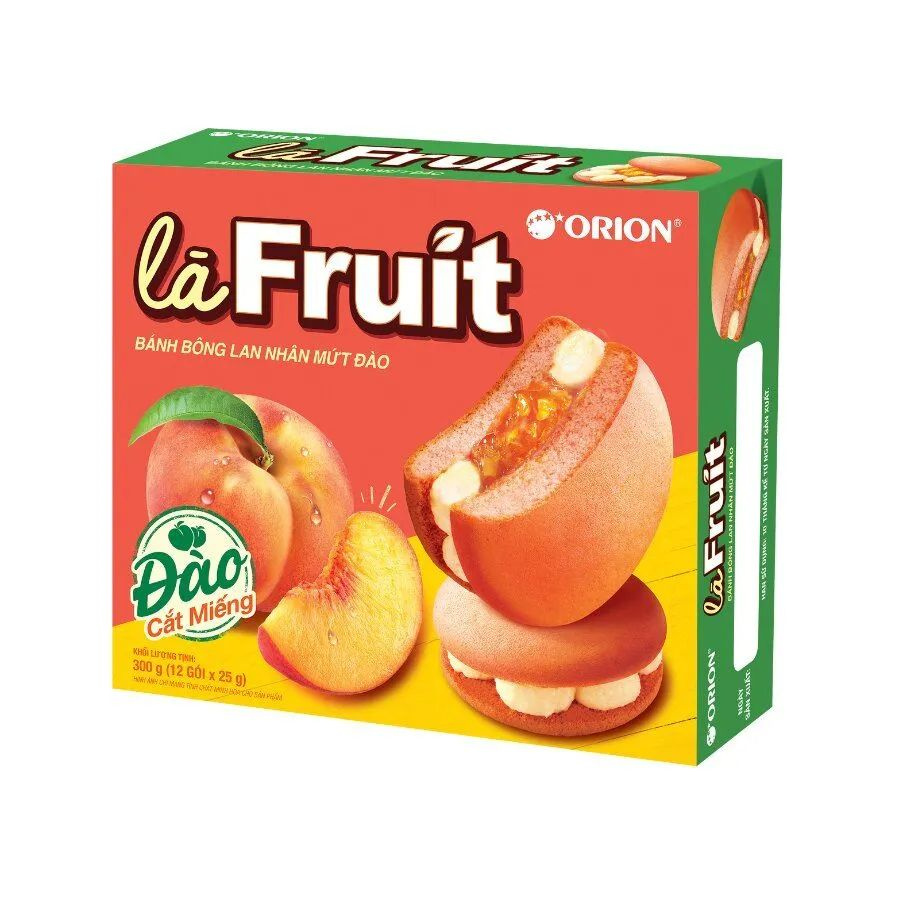 Орион Чоко Пай Ля Фрут Персик/Orion Choco Pie La Fruit Peach/ 300гр (Вьетнам)  #1