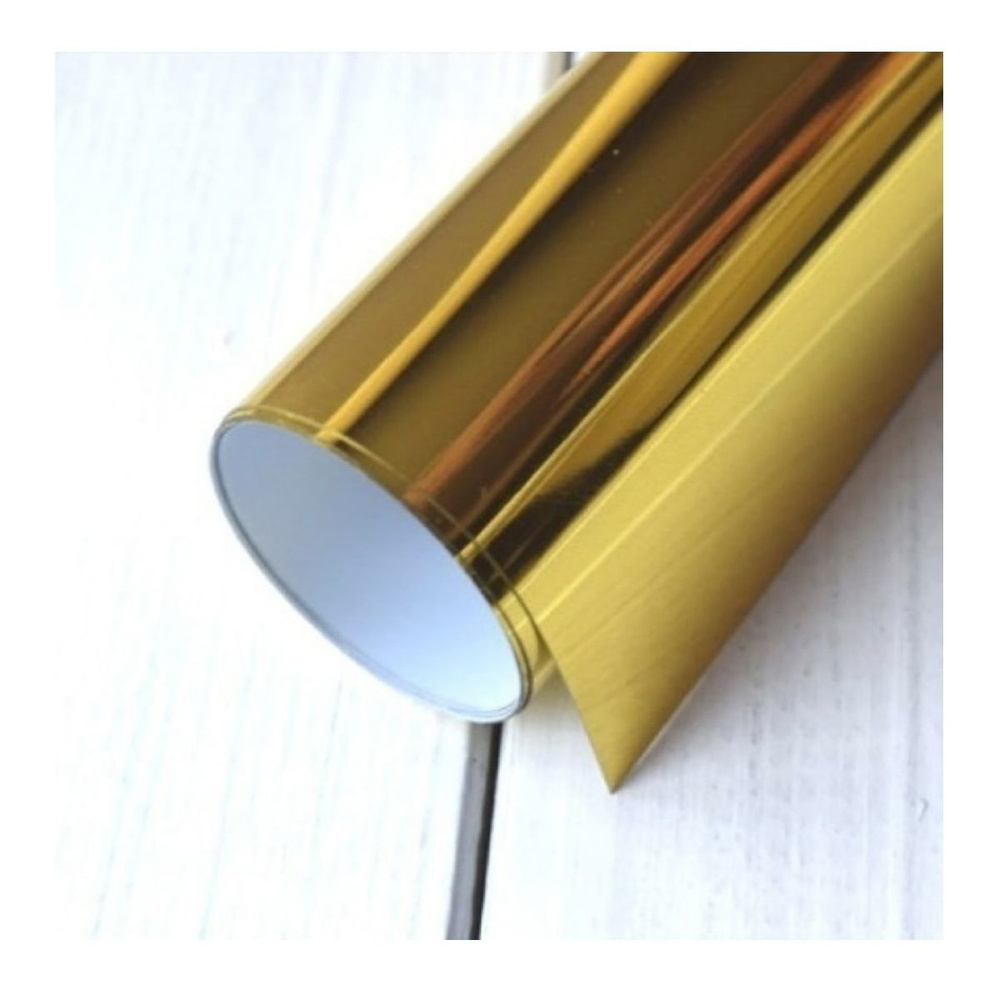 Термотрансферная пленка для резки на плоттере: золото глянец. Размер: 25х50 см, 2 штуки в наборе.  #1