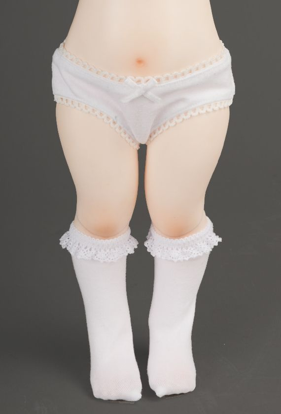 Гольфы для БЖД кукол Dollmore Ponyo Knee Socks White (Поньо, белые, для кукол 26 см)  #1