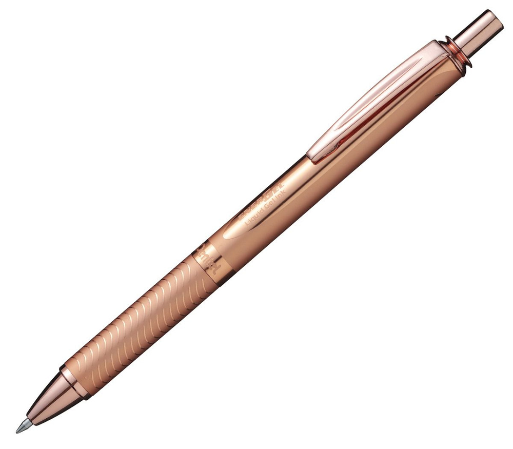 Ручка гелевая PENTEL ENERGEL STERLING BL407PG-A ROSE GOLD корпус розовое золото черные чернила  #1