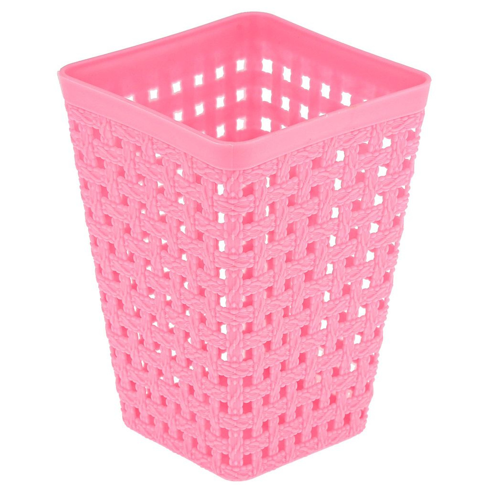 Домашняя мода Корзина пластмассовая для хранения Шотландия 9х9см h13см матовый пластик - розовый  #1