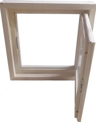 Окно для бани из массива 60*60см. 2 стекла #1