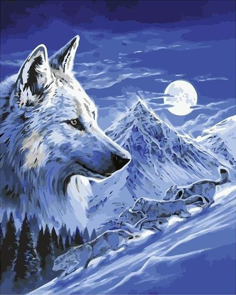 Картина по номерам 40x50 см на холсте (на подрамнике) "Волчья гора" /Живопись по номерам  #1