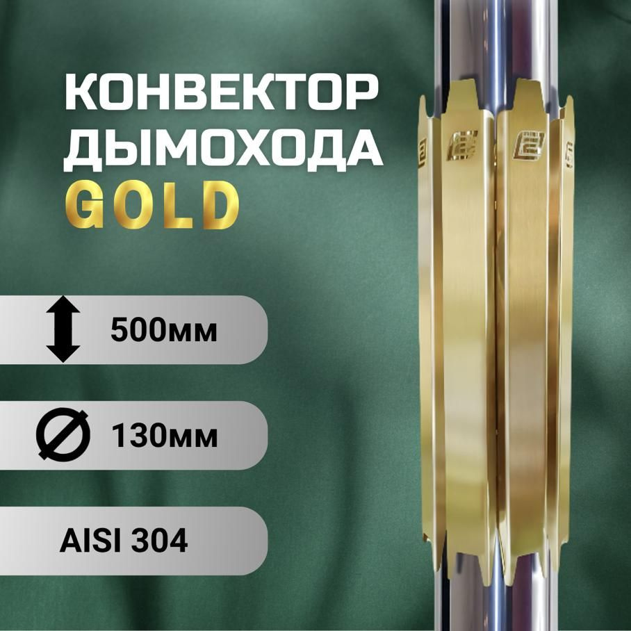 Конвектор дымохода ERMAK GOLD L500 D-130 (INOX-304) #1