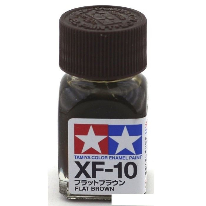 Эмаль XF-10 Flat Brown, enamel paint 10 ml. (Коричневый матовый) Tamiya 80310 #1