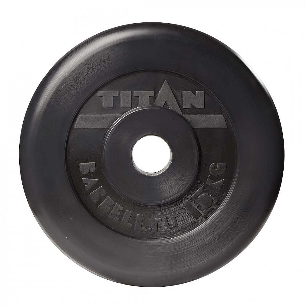 Диск блин обрезиненный TITAN Barbell 15 кг d51 для штанги и гантелей  #1