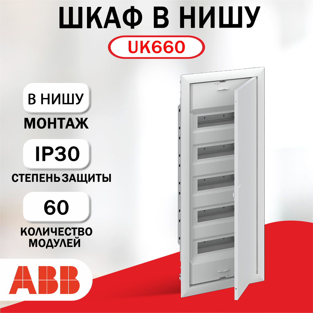 Шкаф в нишу ABB UK660 на 60 модулей, с винтовыми клеммами. 2CPX077844R9999  #1