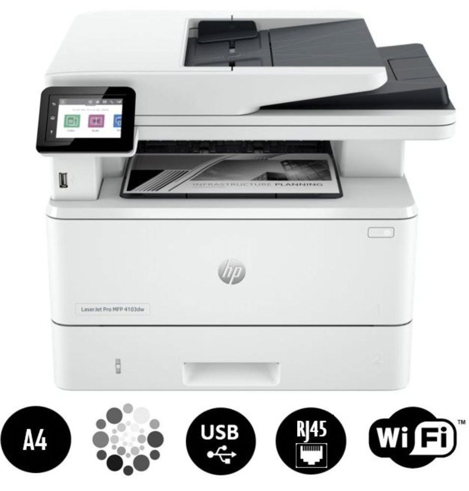 МФУ Лазерное HP LaserJet Pro 4103dw (2Z627A) купить по низкой цене в  интернет-магазине OZON (969413819)