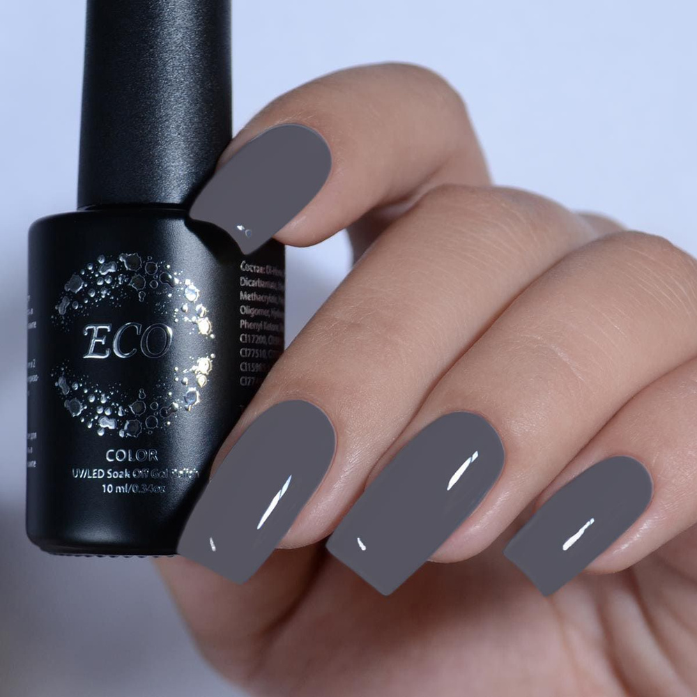 Гель-лак для ногтей ТМ ECO "Туманный Альбион" №106, 10 мл, серый, графитовый  #1
