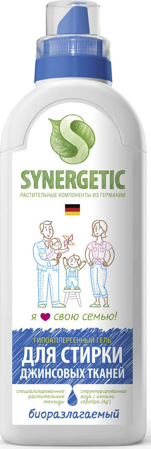 Гель Synergetic (Синергетик), для стирки джинсовых тканей, 750 мл.  #1