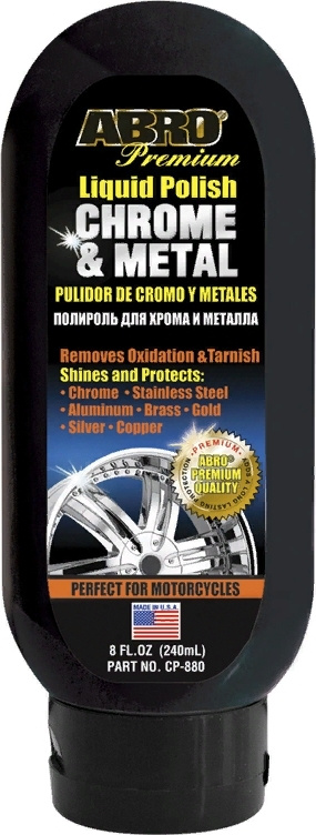 Полироль ABRO "CHROME & METAL", для хрома и металла, флакон, 240 мл., США  #1