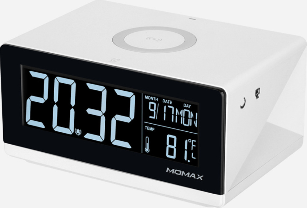 Часы будильник с беспроводной зарядкой телефона градусами термометра датой и днями недели с встроенным #1