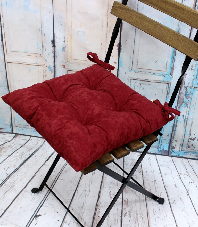 Подушка для сиденья МАТЕХ VELOURS LINE 42х42 см. Цвет бордовый, арт. 37-538  #1