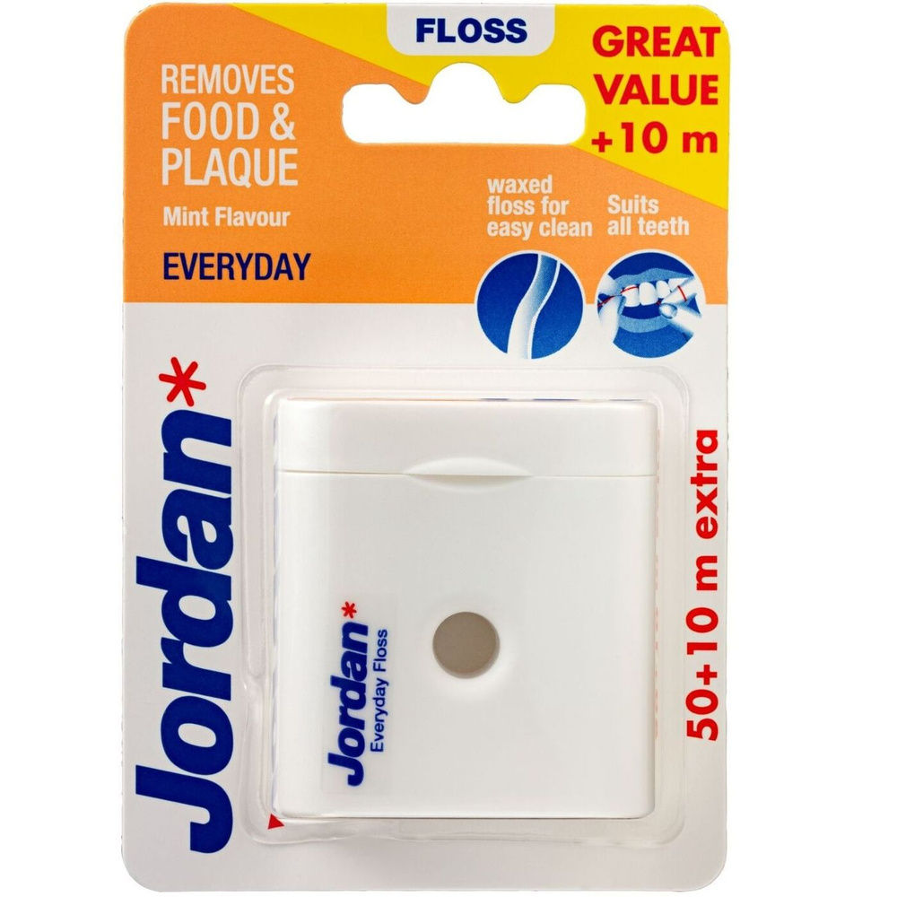 Зубная нить Jordan Dental Floss EVERYDAY (мятная) 50+10 метров. #1