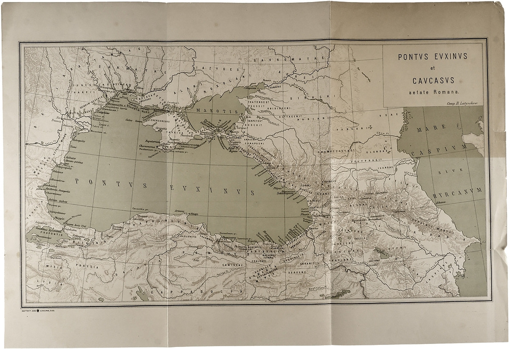 Карта Черного моря и Кавказа в Античное время. Россия, около 1900 г.  #1