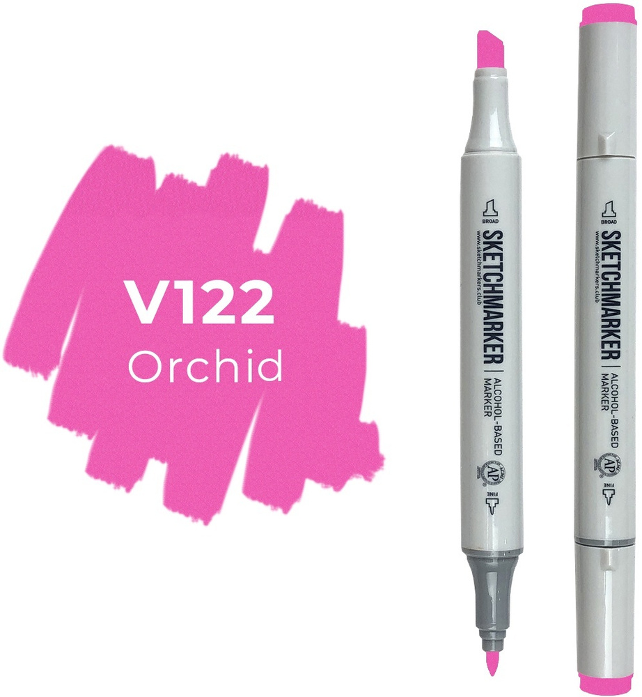Двусторонний заправляемый маркер SKETCHMARKER на спиртовой основе для скетчинга, цвет: V122 Орхидея  #1