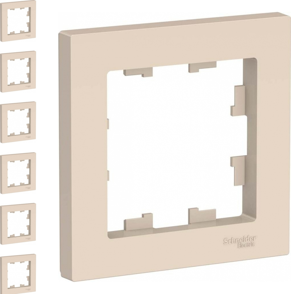 Рамка Schneider Electric AtlasDesign одноместная универсальная бежевая (комплект из 6 шт.)  #1