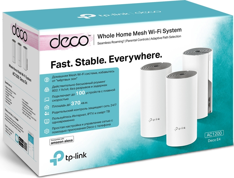 TP-Link Антенна для сетевого оборудования Домашняя Mesh Wi-Fi система AC1200 Tp-Link Deco E4 (3-pack) #1