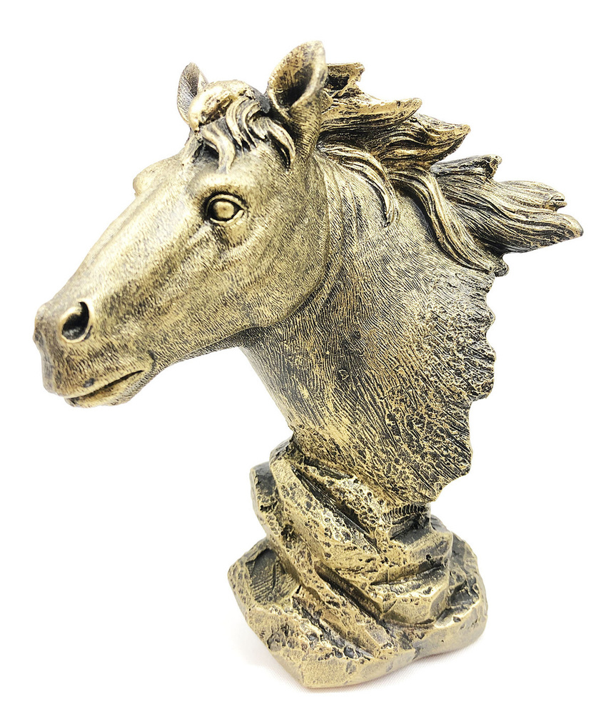 Статуэтка "Бюст лошади" (золото, средняя) "WoodOw #1