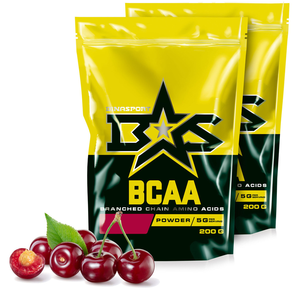 ((2 УП х 200ГР) Аминокислоты БЦАА Binasport "BCAA" порошок 400 г со вкусом вишни  #1